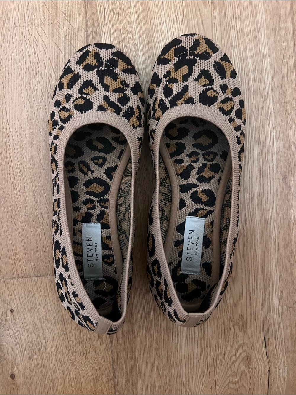 Steven by Steve Madden Leopard Knit Ballet Flats - Taupe/Black/Brown